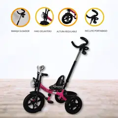 CUZKA - Triciclo Guiador para Niños «PUSHER» PINK