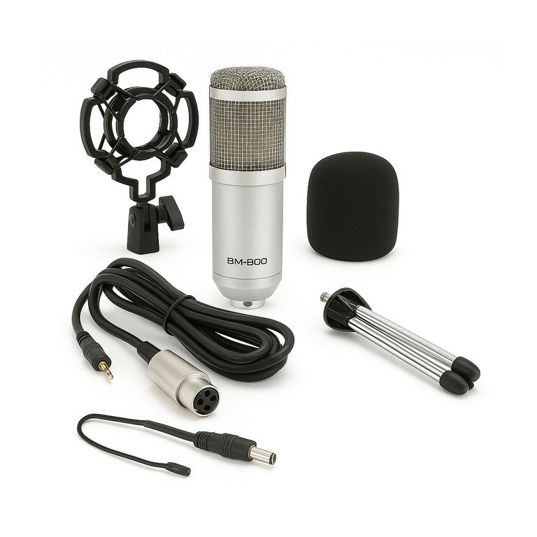 Micrófono Condensador BM800 Con Salida 35mm Unidireccional Gris