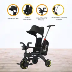 MAX - Triciclo Guiador Plegable para Niños «MAX» Black