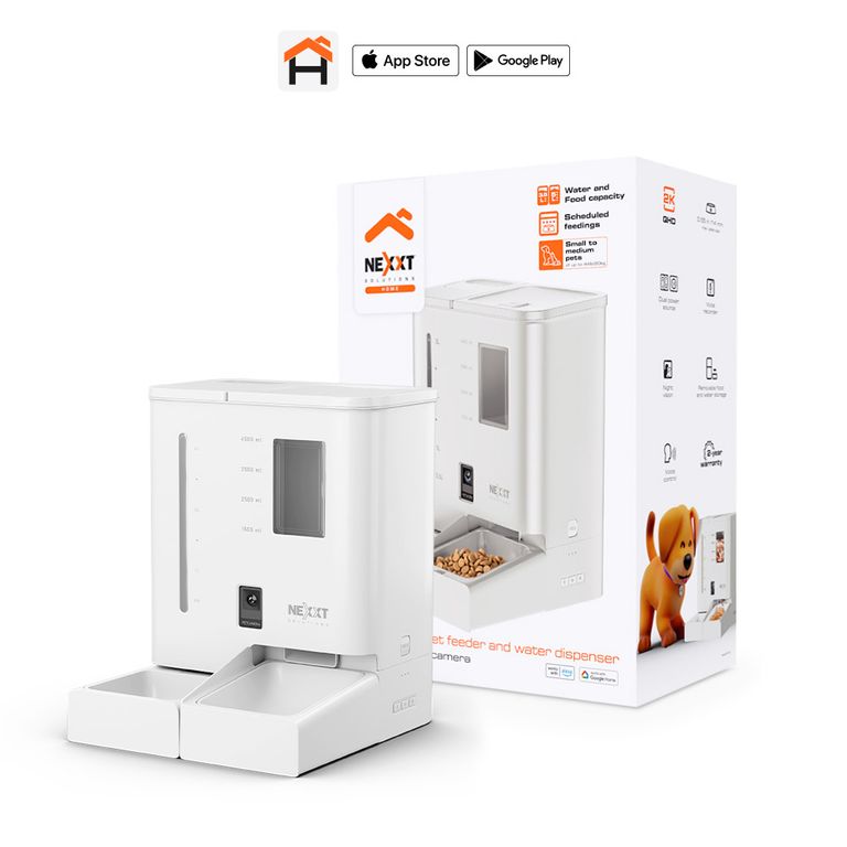 DISPENSADOR DE ALIMENTO Y AGUA PARA MASCOTA INTELIGENTE CON CAMARA Nexxt NHA-P710