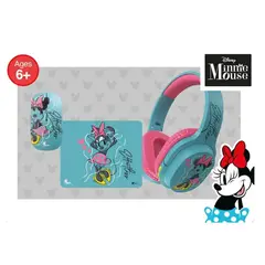 XTECH - PACK 3 EN 1 MINNIE MOUSE DE DISNEY INCLUYE AUDÍFONOS BLUETOOTH MOUSE INALÁMBRICO Y MOUSE PAD