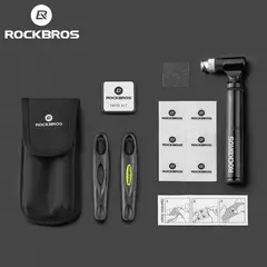 ROCKBROS - ROCKBROS, Kit de herramientas, Parche de neumático, palanca, mini bomba de 130 psi