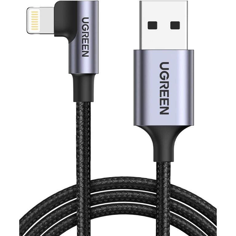 Cable Lightning/USB-A MFi 90° 2,4A 1m Negro US299 - 60521
