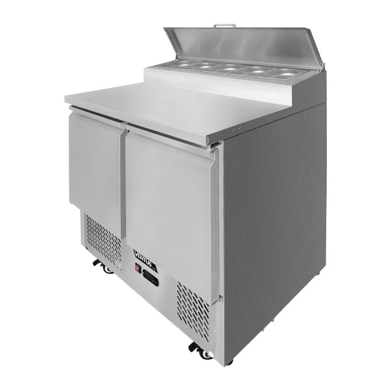 Mesa Ensaladera Acerada con 2 puertas, VMRSL-370 -