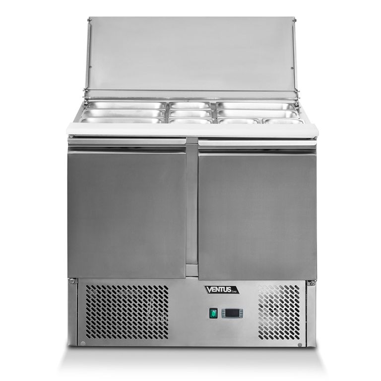Mesa Ensaladera Acerada con 2 puertas, VMRSL-380 -