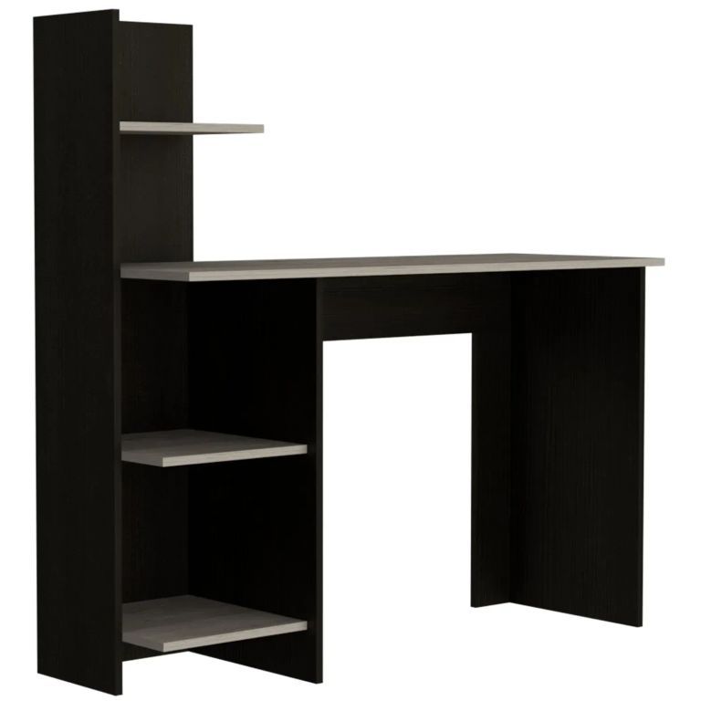 Escritorio Biblioteca - Negro y Gris 110,6x110,0x43,5 cm