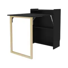 FMFURNITURE - Escritorio Plegable 856X101X63X6 Cm Negro