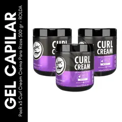 GENERICO - Pack x3 Curl Cream Crema Para Rizos 500 gr - ROLDA