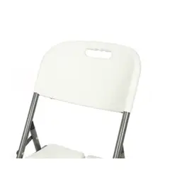 PET MOOD - Silla Plegable Reforzada De Metal Y Resina Blanco