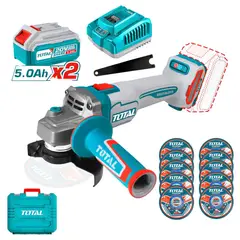 TOTAL - Amoladora 1000w 4½ + 2 baterías 4ah y cargador