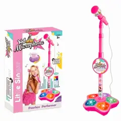 GENERICO - MICROFONO KARAOKE CON PEDESTAL Y LUCES PARA NIÑOS