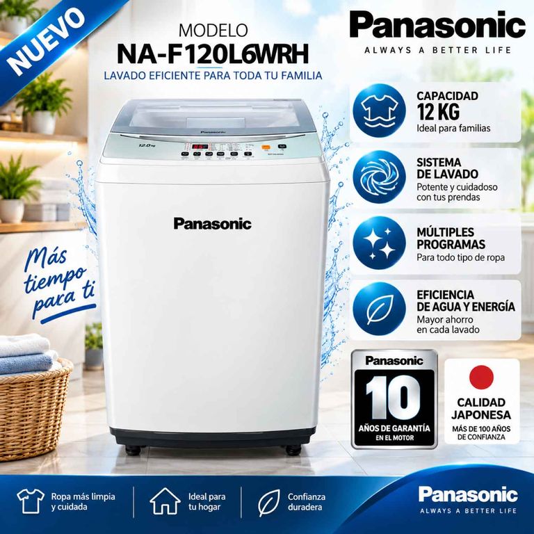LAVADORA 12KG CARGA SUPERIOR NA-F120L6WRH