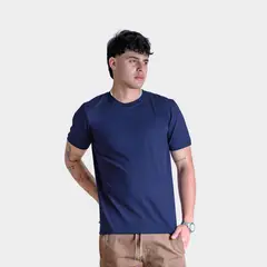 PAPIROS DENIM - Polo Básico para Hombre Cuello Redondo 100% Algodón Jersey