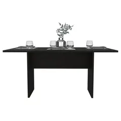 FMFURNITURE - Mesa De Comedor 4 Puestos Negra 160Cm
