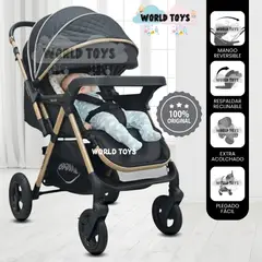 BABY - Coche Cuna De Lujo «DANNEL» con Mochila Black