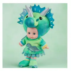 GENERICO - Muñeca Infantil con Disfraz de Dinosaurio Verde Colección Fantasy Dino Dolls