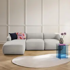 GENERICO - Seccional Sofía Estilo Curvo Derecho en Tela Chenille Antifluido Sofá Moderno y Elegante