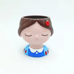 GENERICO - Maceta Decorativa Blanca Nieves de Resina con Drenaje