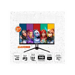 TEROS GAMING - MONITOR GAMING TEROS TE-2714S 27 PLANO IPS FHD 144HZ 1MS DP HDMI PARLANTES