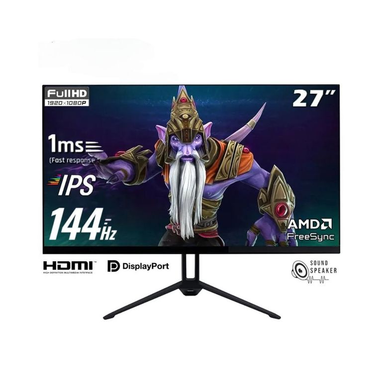 MONITOR GAMING TEROS TE-2714S 27 PLANO IPS FHD 144HZ 1MS DP HDMI PARLANTES