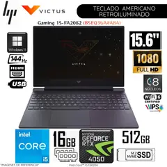 HP - Laptop Victus Gaming 15-FA2082 Intel Core i5-13420H 16GB RAM 512GB SSD RTX 4050-6GB 15.6" FHD