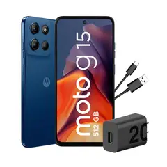 MOTOROLA - Celular MOTO G15 ROM 512GB RAM 4GB Cámara 50MP XT2521-2 Azul