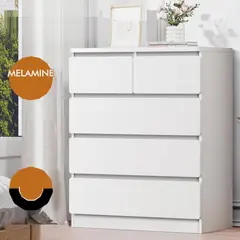 DIBA MUEBLES - Comoda 5Cj Moderna Penny Blanco