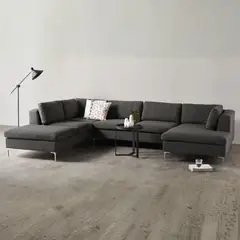 GENERICO - Seccional Izquierdo Pirlo en Tela Chenille Antifluido con Patas de Acero