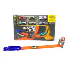 GENERICO - Lanzador de Auto Con Pista Para Armar Con 6 Autos Incluidos