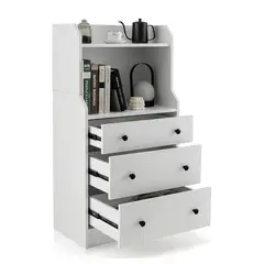 DIBA MUEBLES - Comoda 3Cj con Estante Pluto Blanco