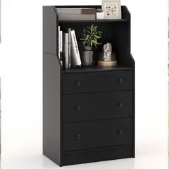 DIBA MUEBLES - Comoda 3Cj con Estante Pluto Negro