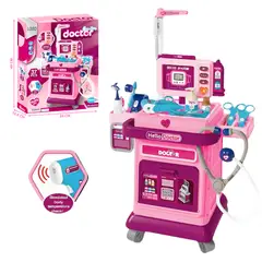 GENERICO - Juguete Didactico Set Carrito de Doctor Rosa 37 pcs