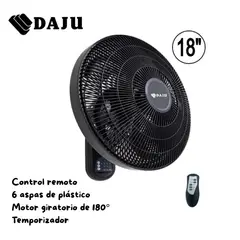 GENERICO - Ventilador de Pared 18 de 80W con Control Remoto