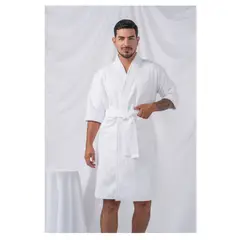 SOÑALIERE - Salida de Baño Hombre Microfibra - BLANCO S