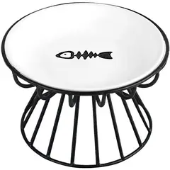 GENERICO - PLATO DE CERÁMICA ELEVADO PARA GATOS