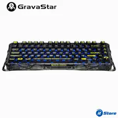 GRAVASTAR - Teclado MERCURY K1 LITE Inalambico Ingles TRANSPARENT BLACK