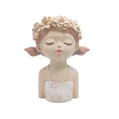 GENERICO - Maceta Decorativa Dama de Resina Grande 27 cm con Drenaje