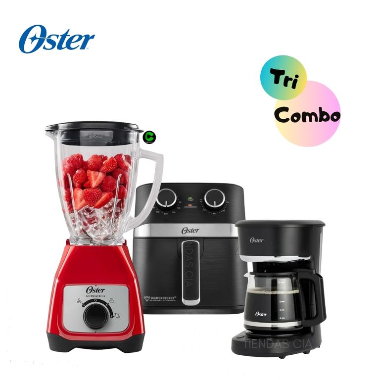 TriCombo Licuadora BLSTKAGRRD + Freidora CKSTAF401MDF y Cafetera