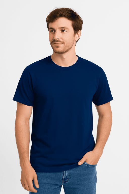 Polo Básico de Algodón - Azul Acero