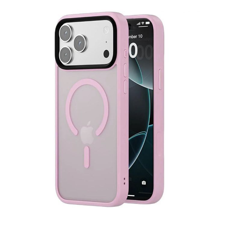 Case magsafe soft matte para iphone 17 pro max rosado