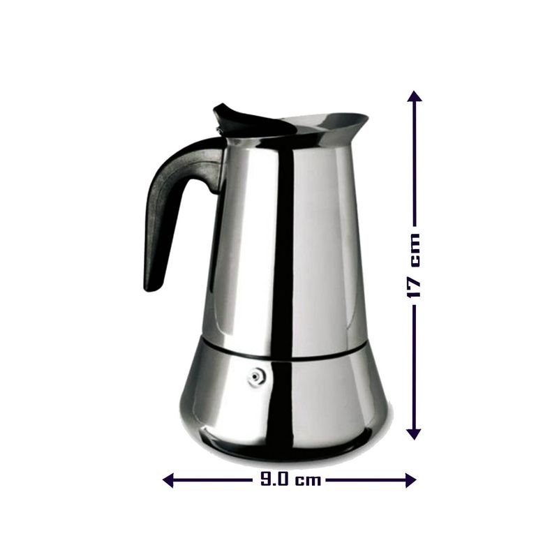 Cafetera Italiana 4 Tazas de Acero Inoxidable Espresso Maker
