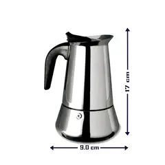UNIVERSAL - Cafetera Italiana 4 Tazas de Acero Inoxidable Espresso Maker