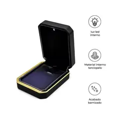 S&T - Estuche de Lujo para Collar con Luz LED Negro