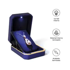 S&T - Estuche de Lujo para Collar con Luz LED Azul