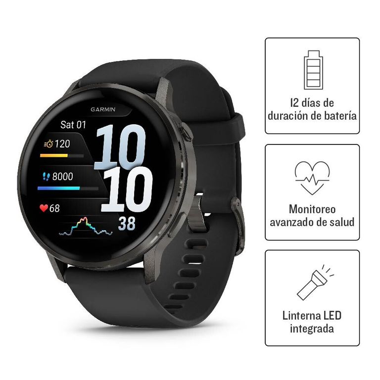 Smartwatch Venu 4 45mm Gris Running Deporte Fitness