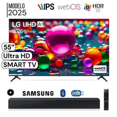 LG - Televisor 55 LED UHD 4K Smart TV ThinQ AI 55UA8000PSB + Soundbar HW-B400
