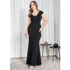 GENERICO - Vestido de Lurex con Aplicación de Tull - Sofisticación con un toque de brillo