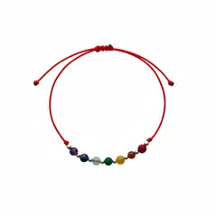 ESPIRAL ROJO - Pulsera 7 Chakras - Hilo y Plata