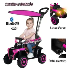 EBABY - Carrito para Niños Buggie Musical con Guiador ROSA