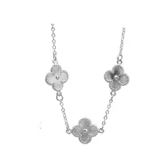 CLEO JOYAS & ACCESORIOS - Collar 3 Treboles Plateado